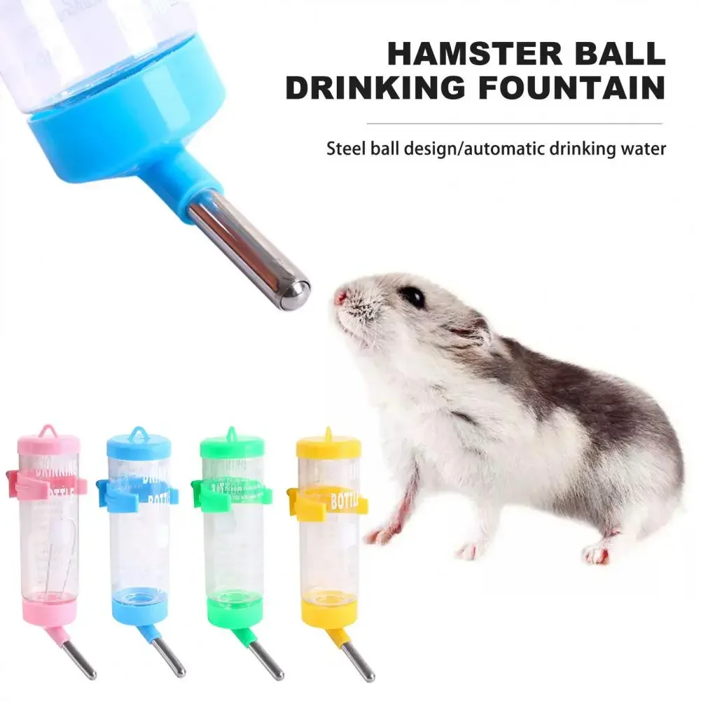 Lekvrije Hamster Waterbal Lekvrije Hamster Waterfles met Schaal Automatische Hangende Dispenser voor Kleine Cavia Rat