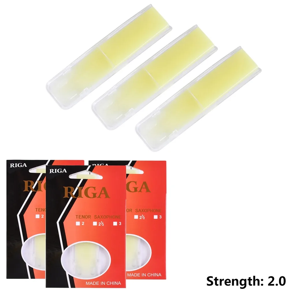 3-Pack Tenor Alto Soprano Sax Resin Reeds Strength 1.5 2.0 2.5 Saxophone Musical Instrument Accessories For Beginners Smooth