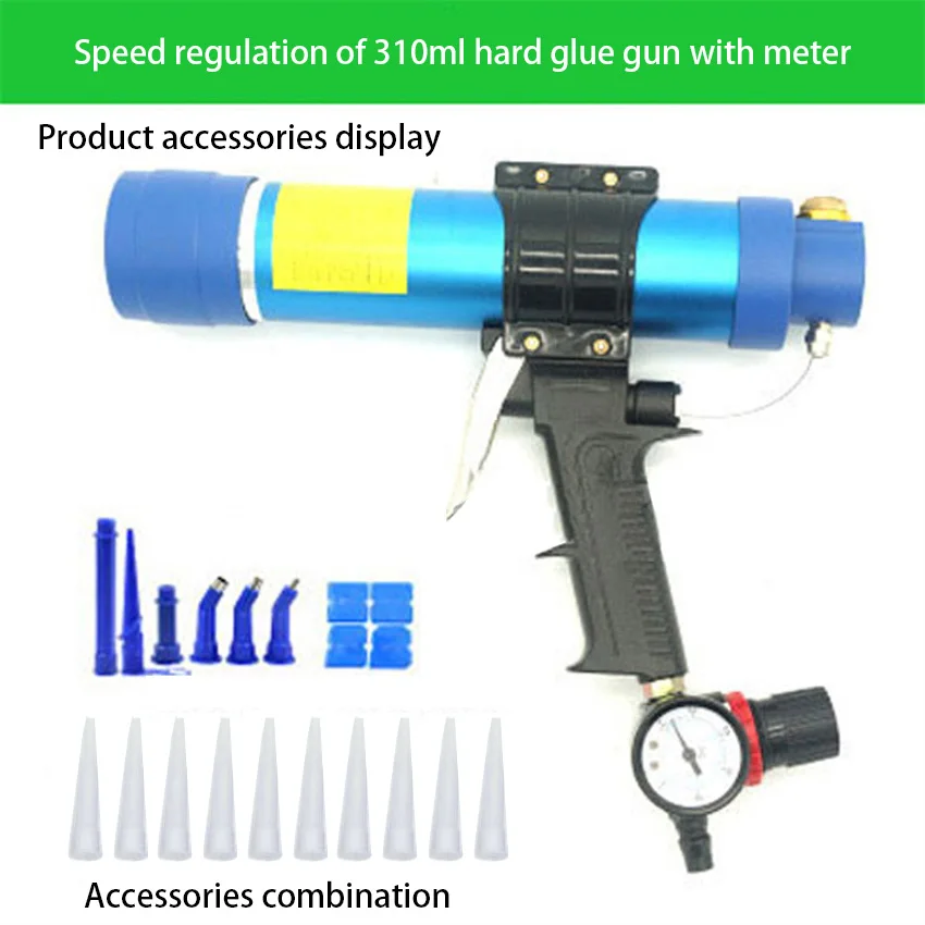 

310ml Pneumatic Air Sealant Cartridge Gun Silicone Caulking Tool Caulk Nozzle Glass Rubber Grout Construction Tools