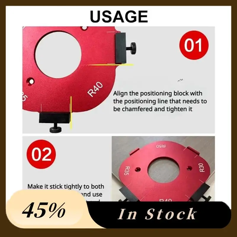 

A78K New 4-In-1 Arc Angle Positioning Template Router Corner Radius Template Round Corner Jig Template Reusable
