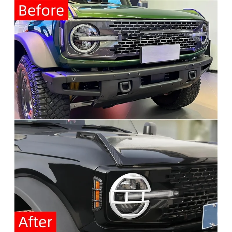 

Строгий автомобильный защитный чехол для фар для Ford Bronco 2021-2024, аксессуары белого цвета