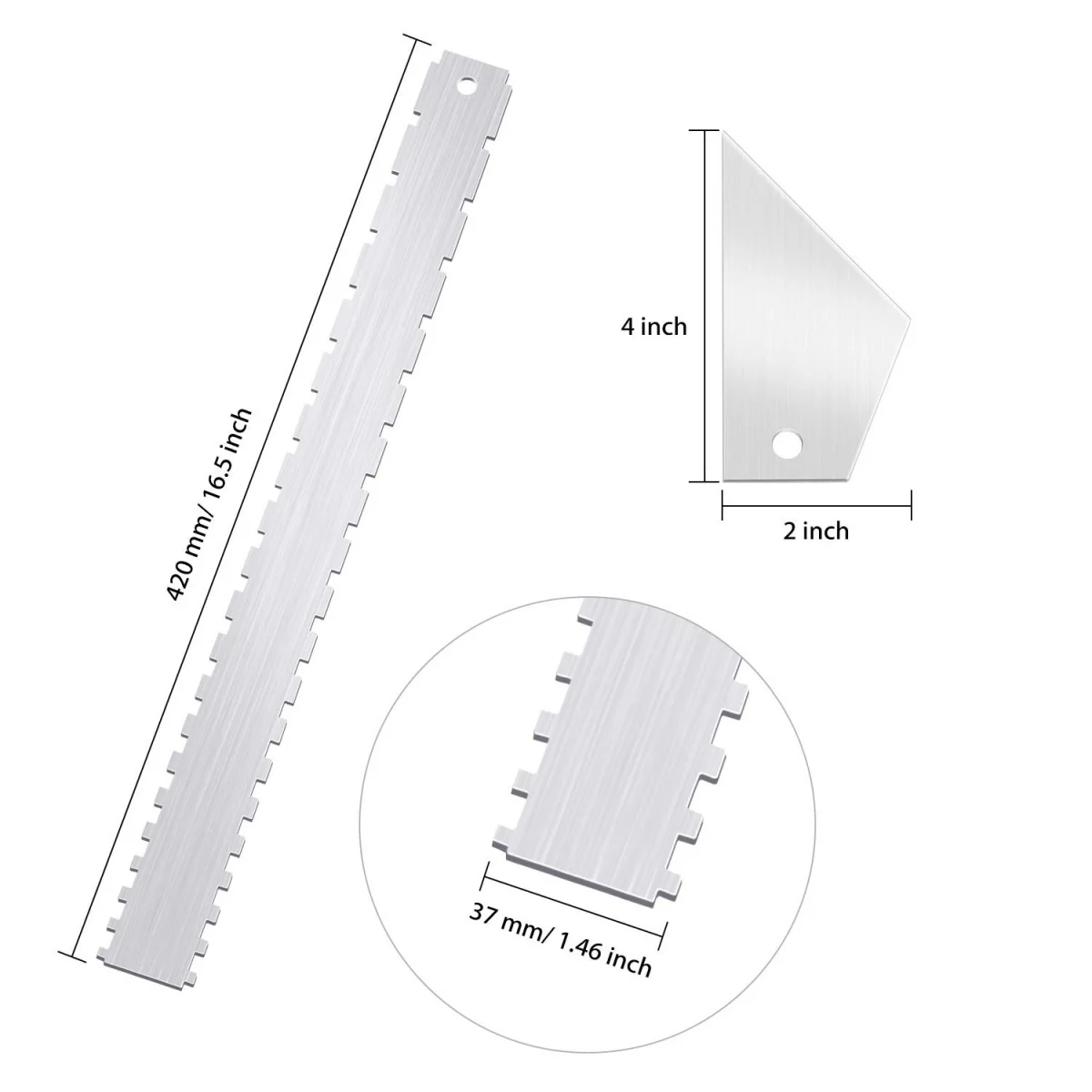Miwayer Set of 3,String Action Ruler Gauge,Fret Rocker String Height Gauge/for Notched Straight Edge Guitar Luthiers Tool