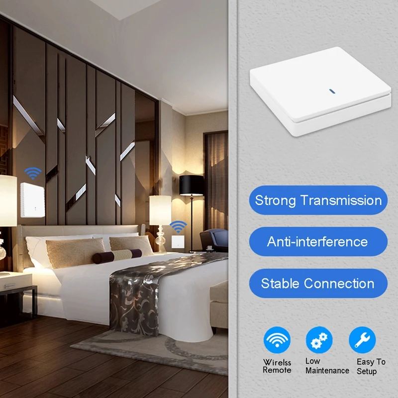 Voll kabelloser intelligenter Lichtsc halter HF 433MHz Lichts teuerung intelligenter Schalter Wechselstrom 90-250V 10a Modul (1 W und 1 C)