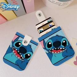 Disney Stitch etui na karty typu wysuwana torba do przechowywania dokumentów kreskówka uroczy dowód osobisty karta bankowa okładka przenośna pamięć masowa prezent