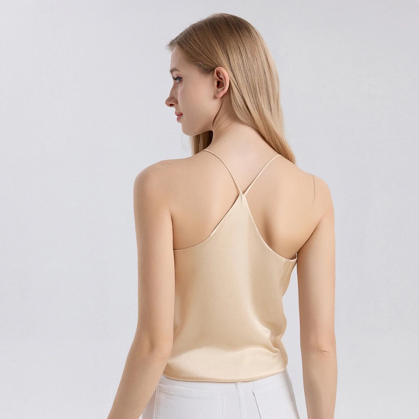 Birdtree,100% Real Silk Tank Top,Women's Loose Sling Tops,Solid Soft Sleeveless Basics Underwear Vest,2026 Spring New T61315JF