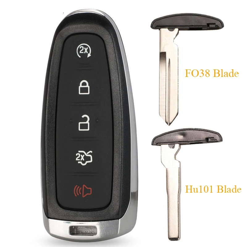 jingyuqin 5 Buttons Replacement Remote Car Key Shell Case Fob For Ford Explorer Edge Escape Flex Taurus with No Chip