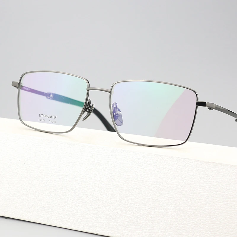 

Pure Titanium Glasses Frame Natural Horn Temple Light Business Square Men Myopia Eyeglasses Frames Eyewear Spectacles