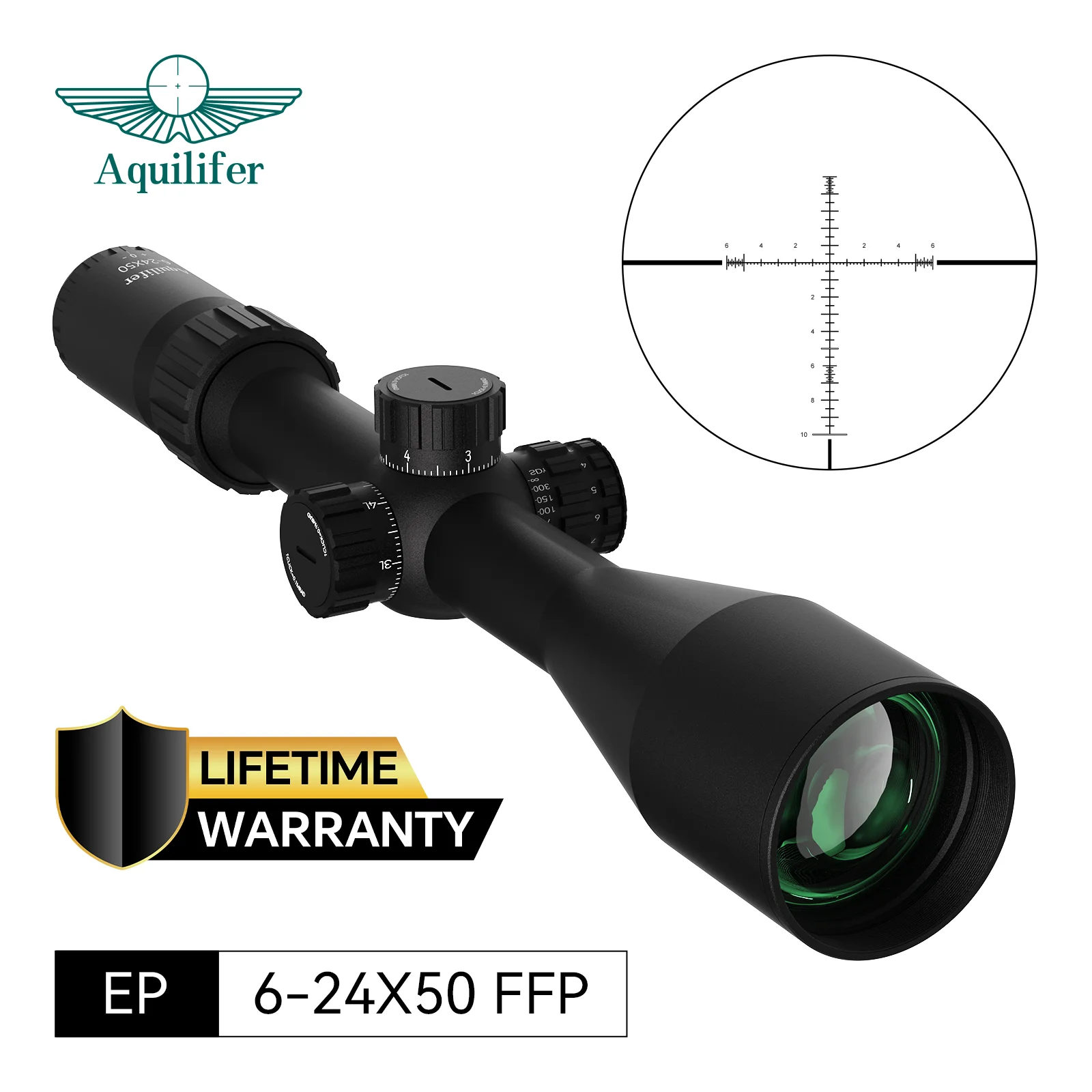 

Aquilifer 6-24x50 FFP Rifle Scope Long Range Hunting Scope Sniper Scope Military Optical Side Focus Gun Accessories