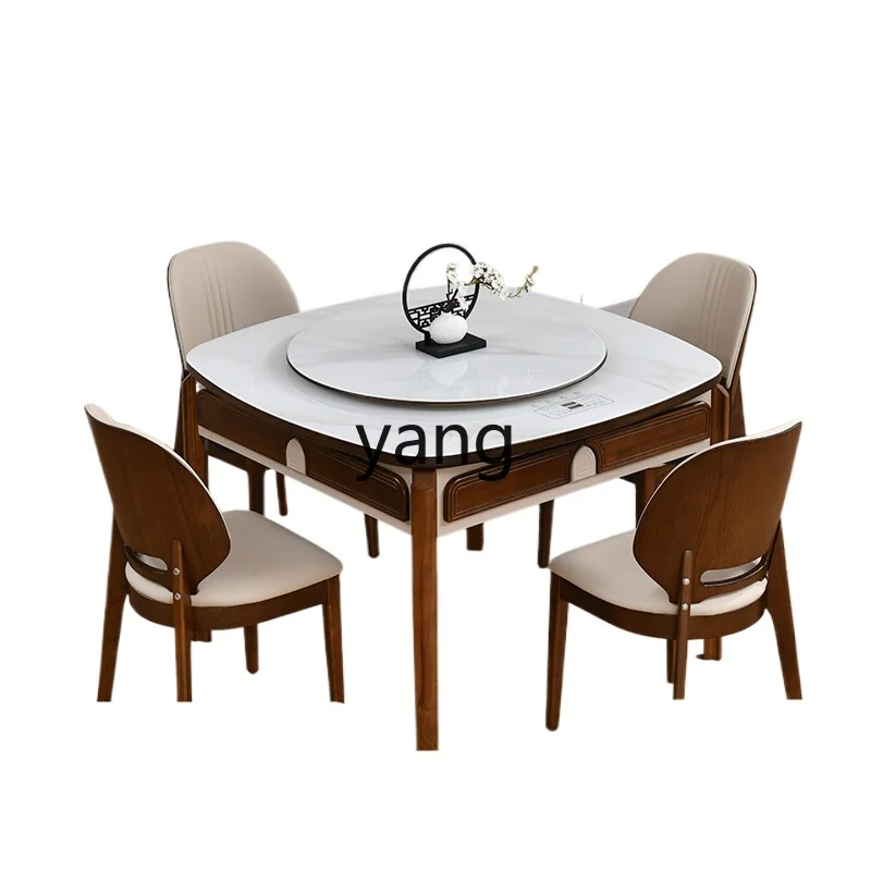 

LH Solid Wood Fully Automatic Mahjong Home Dining Table Integrated Dual-use New Chinese Style Square Table
