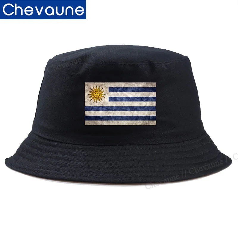 URUGUAY Flag High Quality Bucket Hats Print Cool Fans Sun Shade Beach Vacation Getaway Headwear Fisherman Caps Patriotic Hats