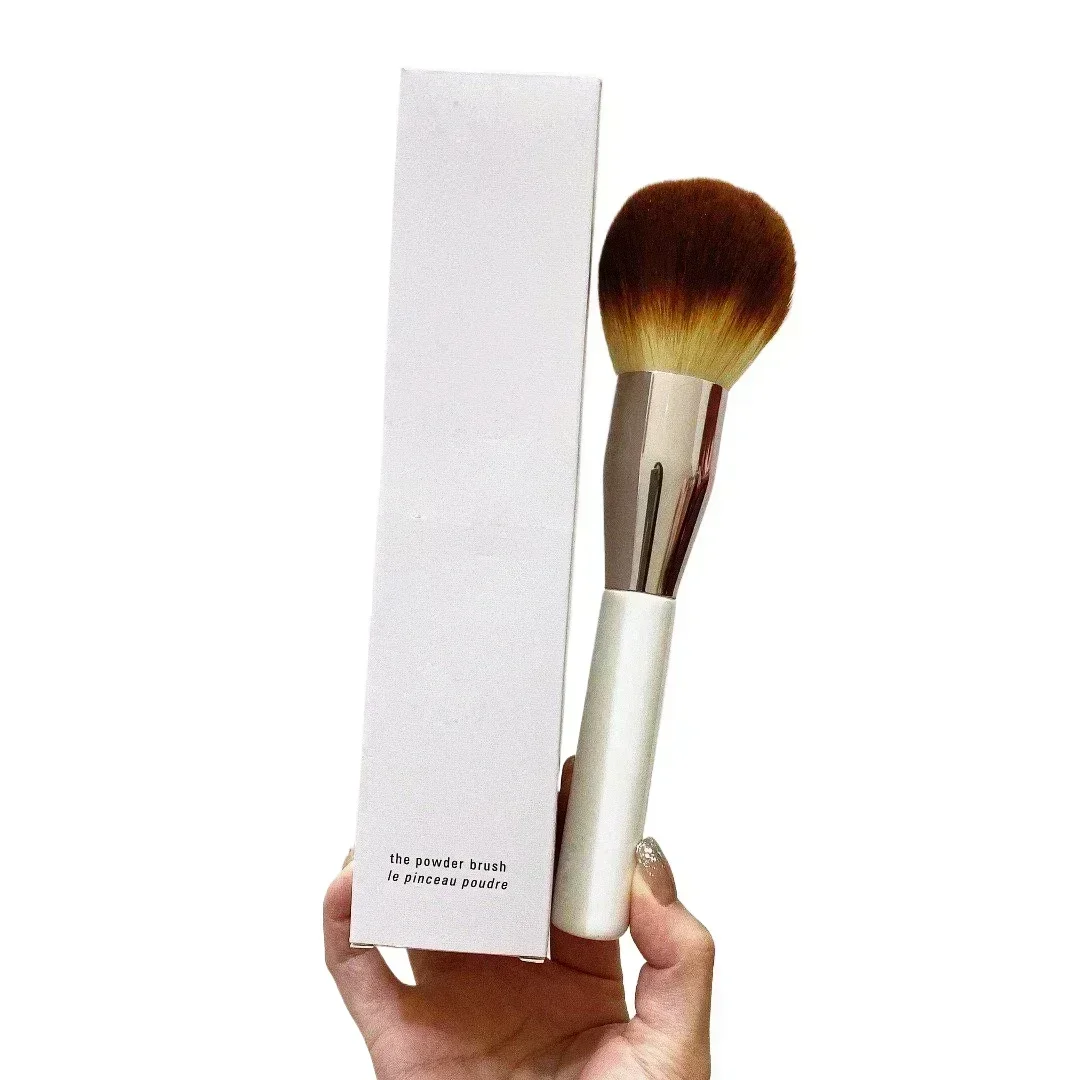 Novo branco grande pó solto escova de maquiagem mulher rosto contorno blush escova cosmética cabelo sintético ferramentas beleza xj002
