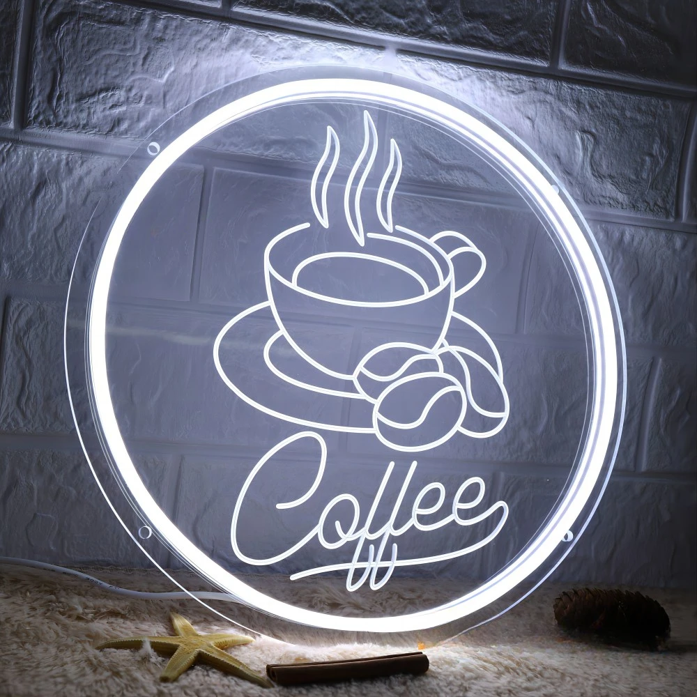 12 Colors Coffee Neon Sign Carve Personl LED Lights For Restaurant Decoration Neon on The Wall Frames Room Decors Support Custom