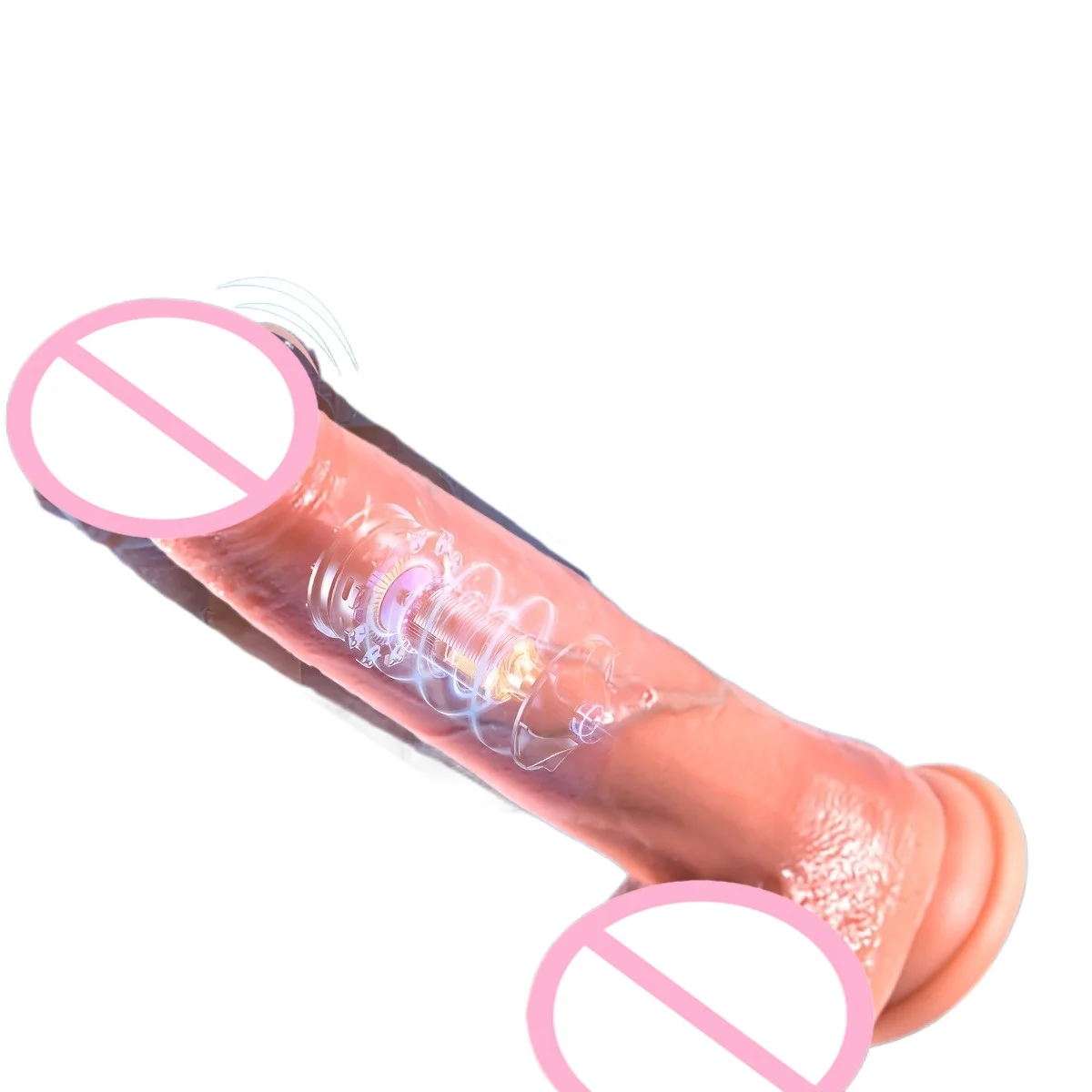 1pc Male Realistic Textured Penis Vibrator with Vibration Heating Modes for Female Sex Toys with Suction Cups Remote Control 18+