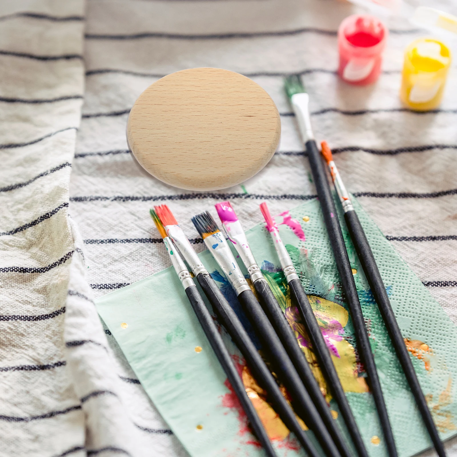 

20pcs Birch Wood Round Cutouts Unfinished Natural Wooden Slices For Diy Craft Projects Kids Graffiti Decor Wall Home Crafting