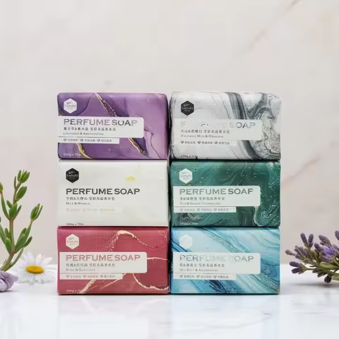 Hanbolly 200g Crystal Perfume Soap - Handmade Volcanic Mud Bath Soap with Tea Tree & Sea Salt for Cleansing Wedding Gift