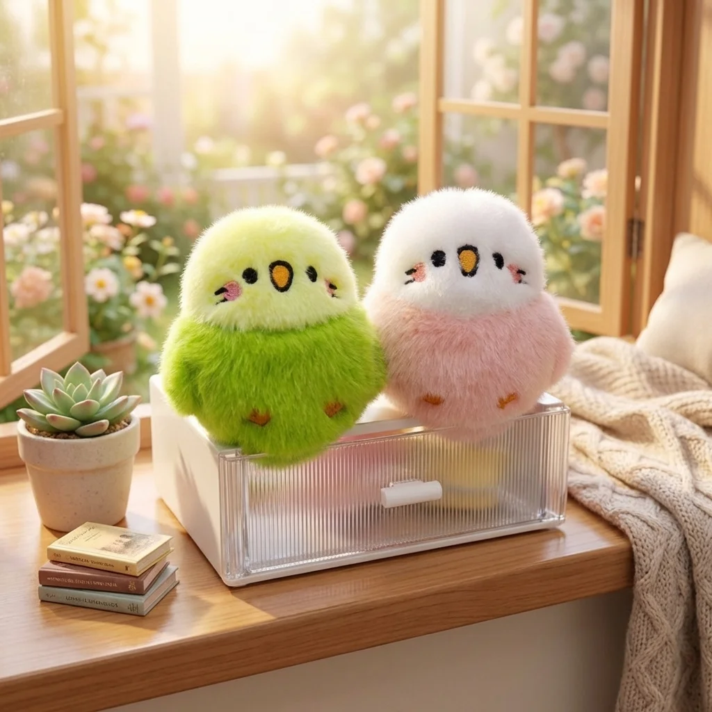 New Cute Sound-making Bird Pendant Keychain Cartoon Animal Chirping Car Key Holder Figurine Ornament Backpack Pendant Fun Gift