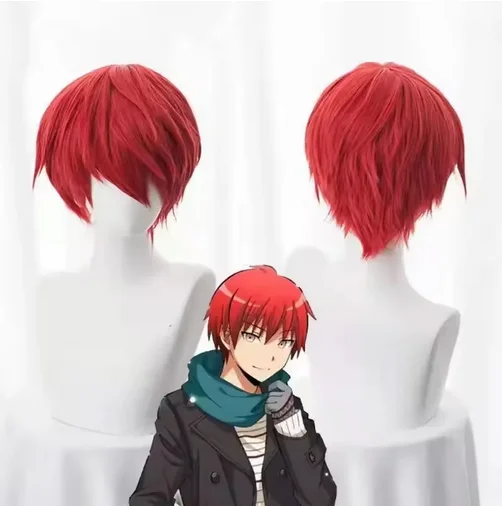 

Assassination Classroom Karma Akabane / Akashi Seijuro / Sasori Short Flame Red Cosplay Wig Costume High Temperature Fiber