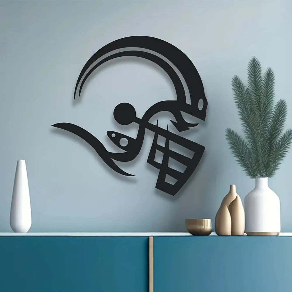 Retro American Football Helmet Wall Art for Home and Office Decor - Estetyczny metalowy znak do baru, Iron Art, dekoracja ścienna