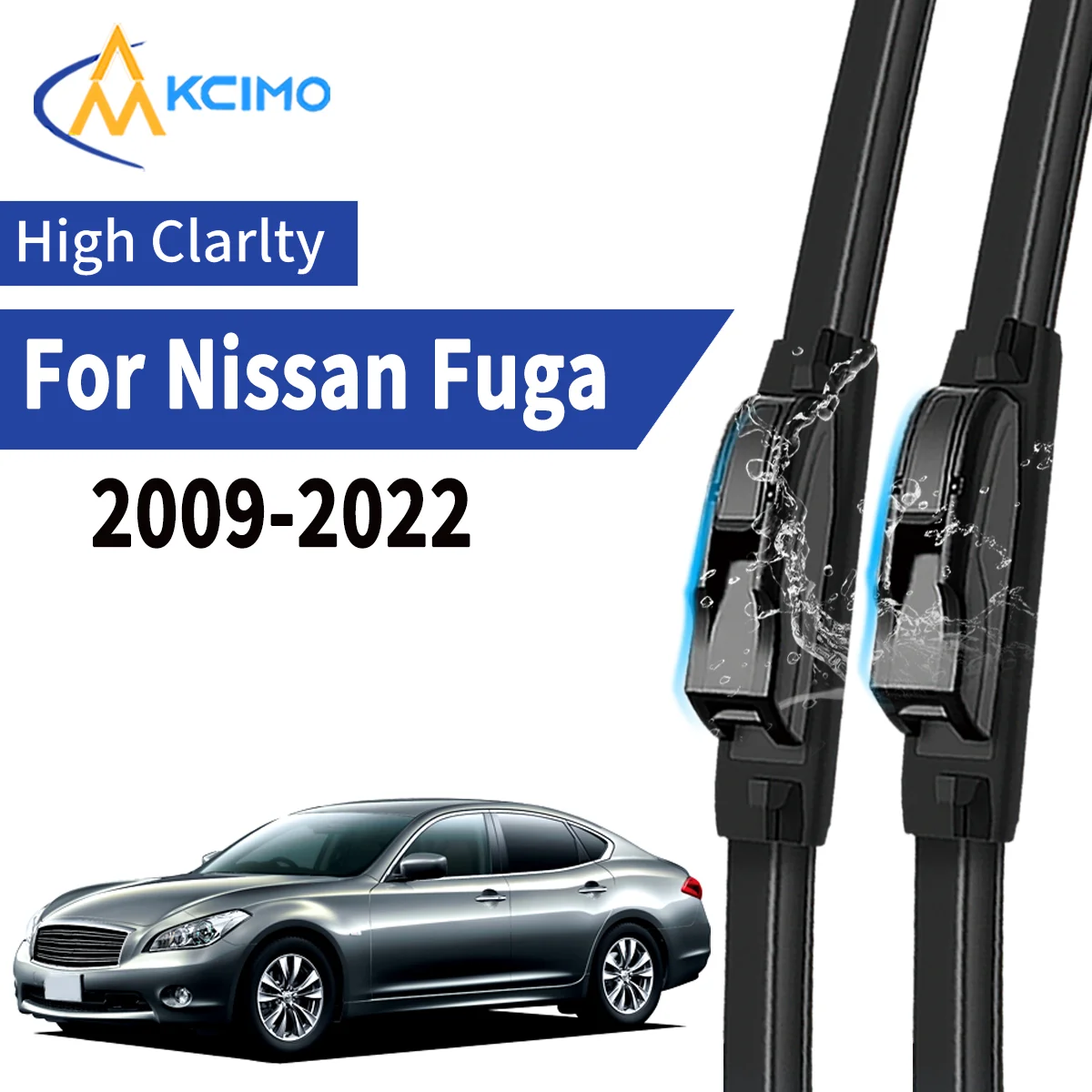 

2pcs Car Front Wiper Blades For Nissan Fuga 2009-2022 Windscreen Windshield Wipers Silent Rubber Auto Accessories Replacement