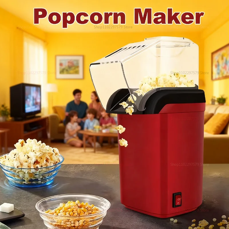 Máquina de palomitas de maíz eléctrica Premium 2025, Popper de maíz de aire caliente, máquina de aperitivos para cine en casa de calentamiento rápido, diseño elegante para la noche de películas