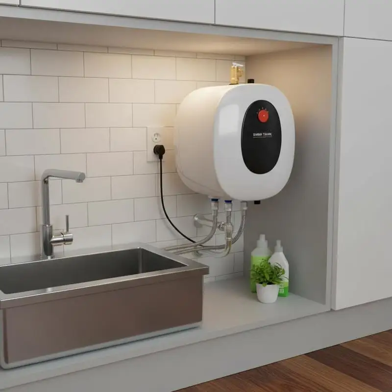 

Compact Storage Boiler 8-Gallon For Kitchen Bathroom Restaurant, 1440W Under Sink Tank Pressure Relief Valve Wall Floor Mounted 120V