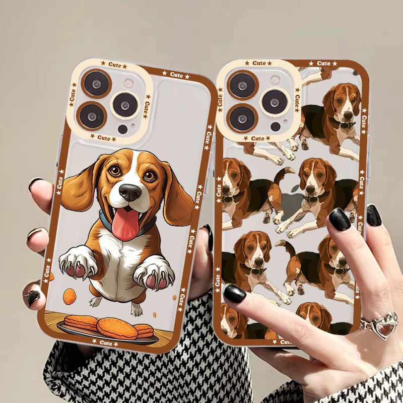 Чехол Beagle Dog Для iPhone 11 12 13 14 Mini Pro Max XR X XS, прозрачный чехол из ТПУ для 8 7 6 Plus SE 2020