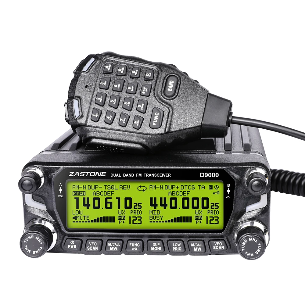 ZASTONE D9000 Car Walkie Talkie Dual Band Car Two Way Radio 50W Mobile Radio Detach Panel Aviation Frequency Band AM 128MHZ