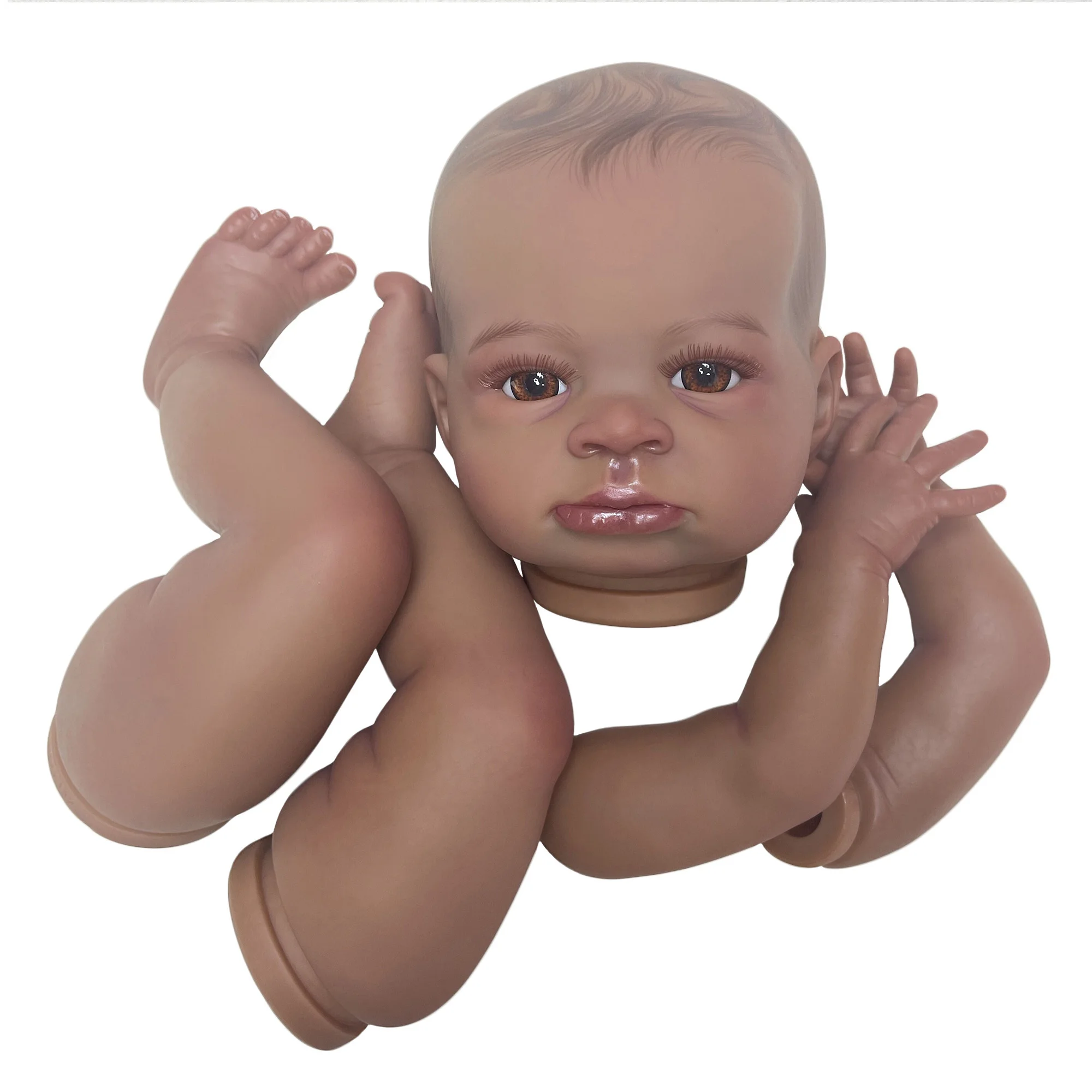 Lanny Bebe Reborn Kits 18-20 Inch Black Skin Unpainted/Painted Open Eyes Unassembled Doll Parts Toy Acessório Kit Bebé Reborn