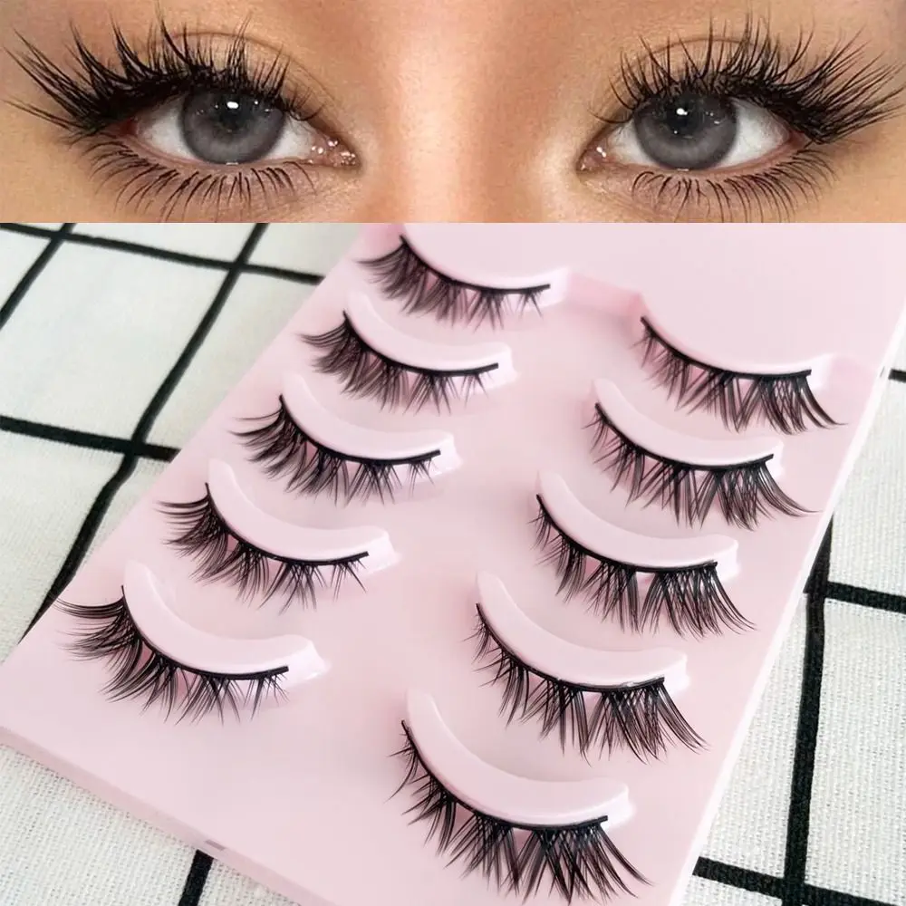 Wispy Fluffy False Eyelashes Handmade Reusable Multilayers Cross Long Lashes Natural Long 3D Messy Fake Lashes Beauty Makeup