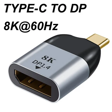 USB Type-C Male to HDMI VGA DP GB MINI DP Female Adapter Convertor Plug 4K@60Hz or 8k@60Hz 3D Data Transmit Adapter for Phone PC