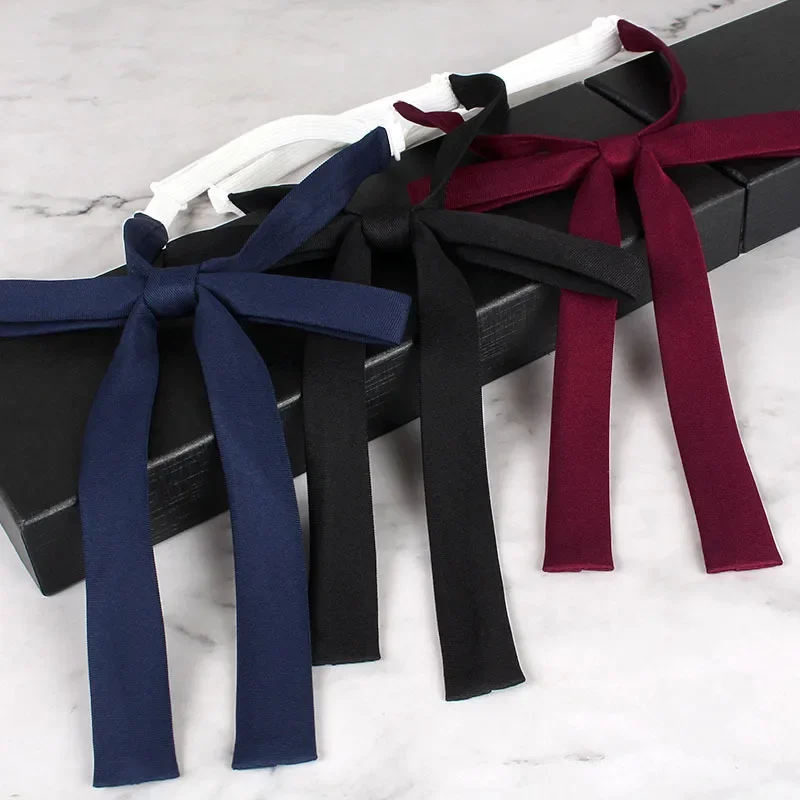 15*16CM Japanese Style Bowties Wine Coffee Black Solid Bow Ties for Women Student Sailor Uniform Shirt Bowknot Birthday Gift