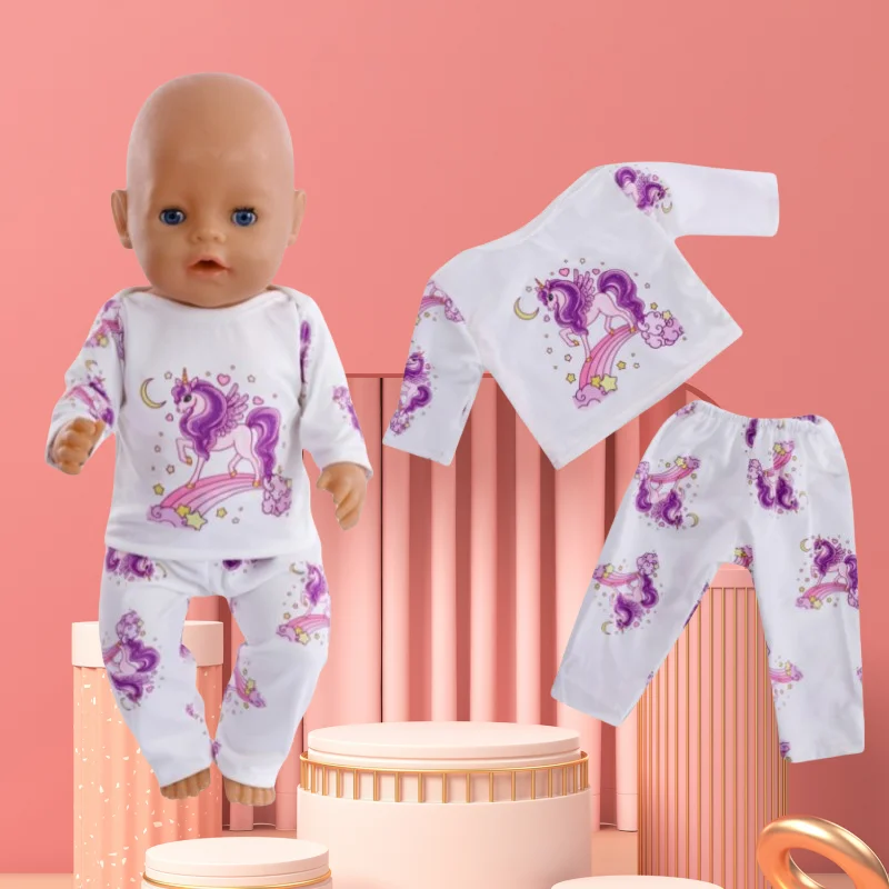 귀여운 팬더 앵무새 세트 인형 옷, 미국 소녀 인형, 어린이 생일 축제 선물, 43 cm