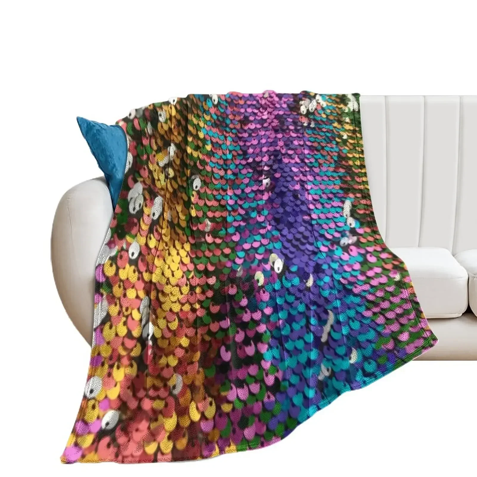 

Multi-colored Sequins Throw Blanket Personalized Gift Decorative Sofas Blankets