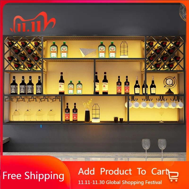 

Industrial Display Bar Cabinet Buffet Organizer Standing Kitchen Cabinet Modern Accesories Meuble Bar Decoration Furniture