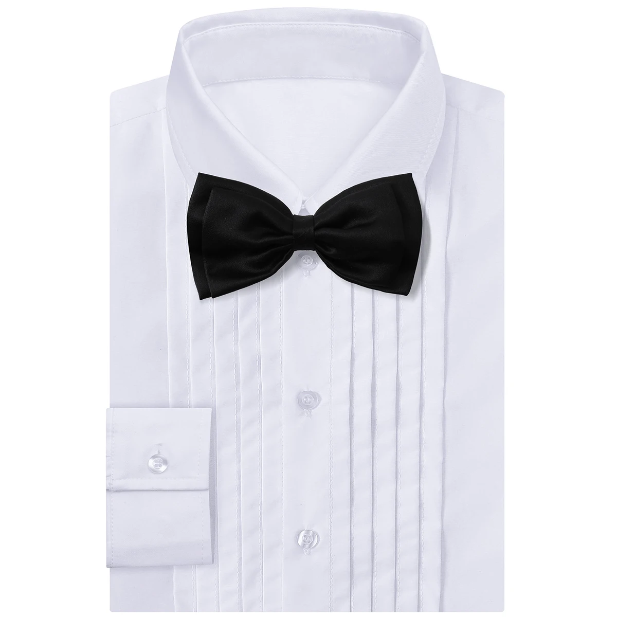 Boys Tuxedo Shirt Kids Pleated Dress Shirts School Uniform Halloween Chrtimas Easter Church Perform New Year Wedding Clothes