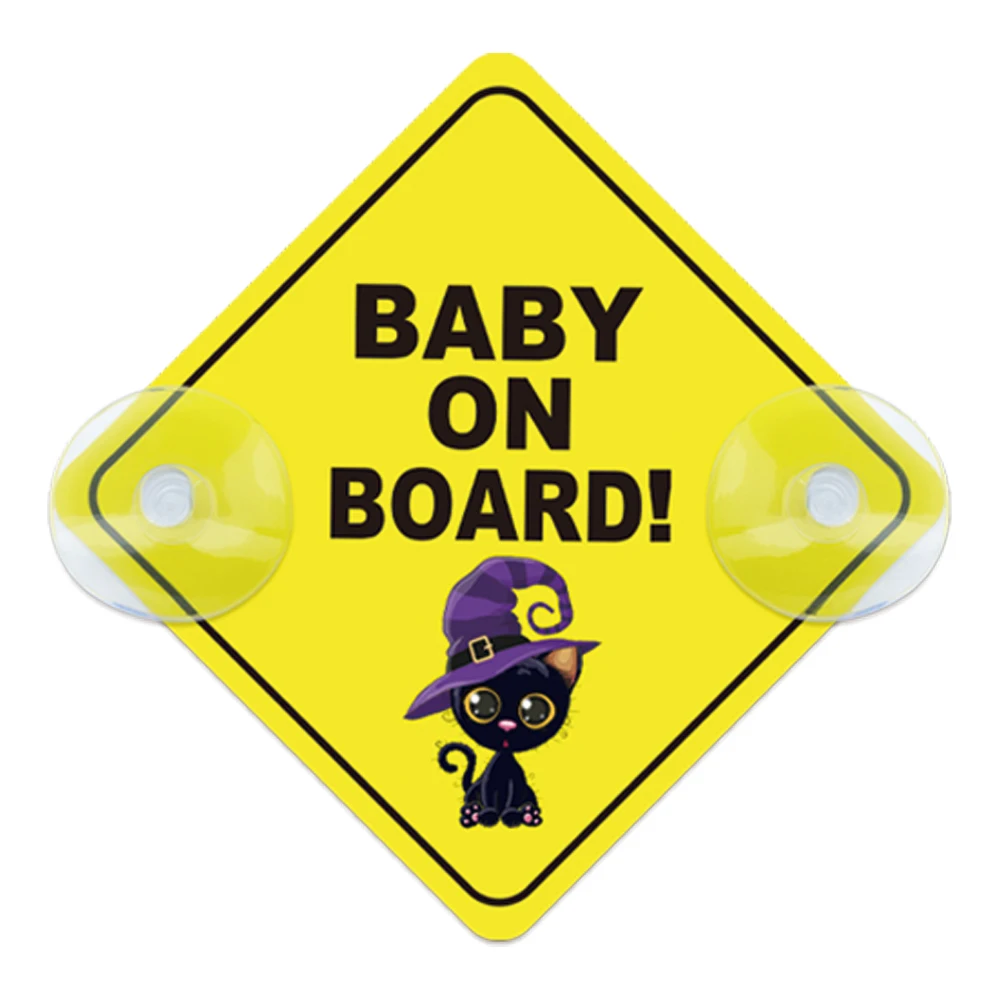 Baby On Board Warning Signs with Suction Cups for Car Window Waterproof Sunproof Durable and Strong Safety Warning Car Sticker view 5