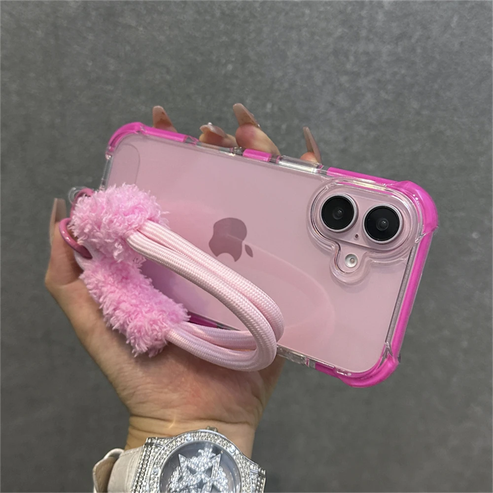 Hybrid-Bumper-Schutzhülle Transparent mit Handgelenkschlaufe für iPhone 18 15 17 11 12 13 14 16 Pro Max Plus Stoßfeste Airbag-Hülle – Detail 4