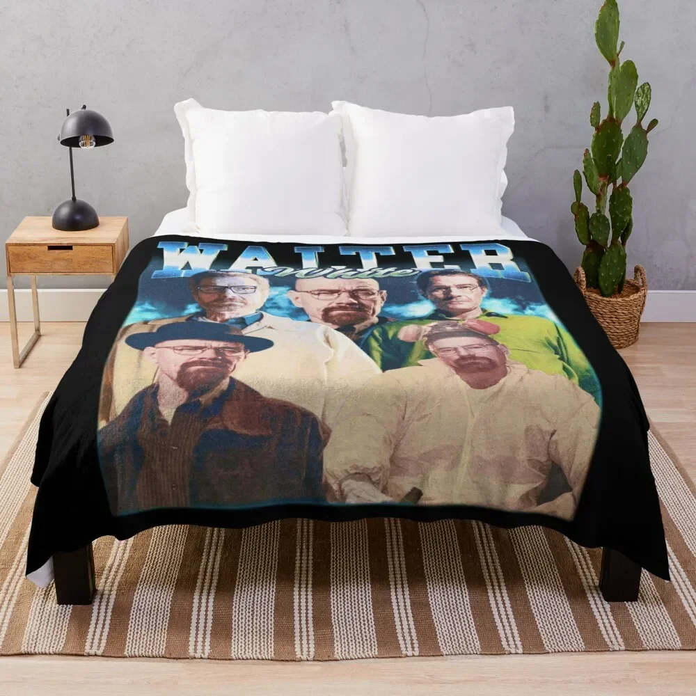 

WALTER WHITE Vintage 90s Rap Style, Walter White Bootleg Fan Throw Blanket Stuffeds Blankets For Sofas blankets ands Blankets