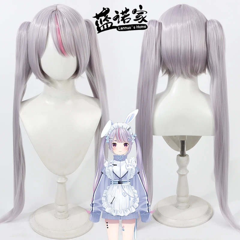 

Virtual YouTube Vtuber Yumi Usagi Cosplay Wig Halloween Carnival Party Props Synthetic Hair Heat Resistant Fiber + Wig Cap