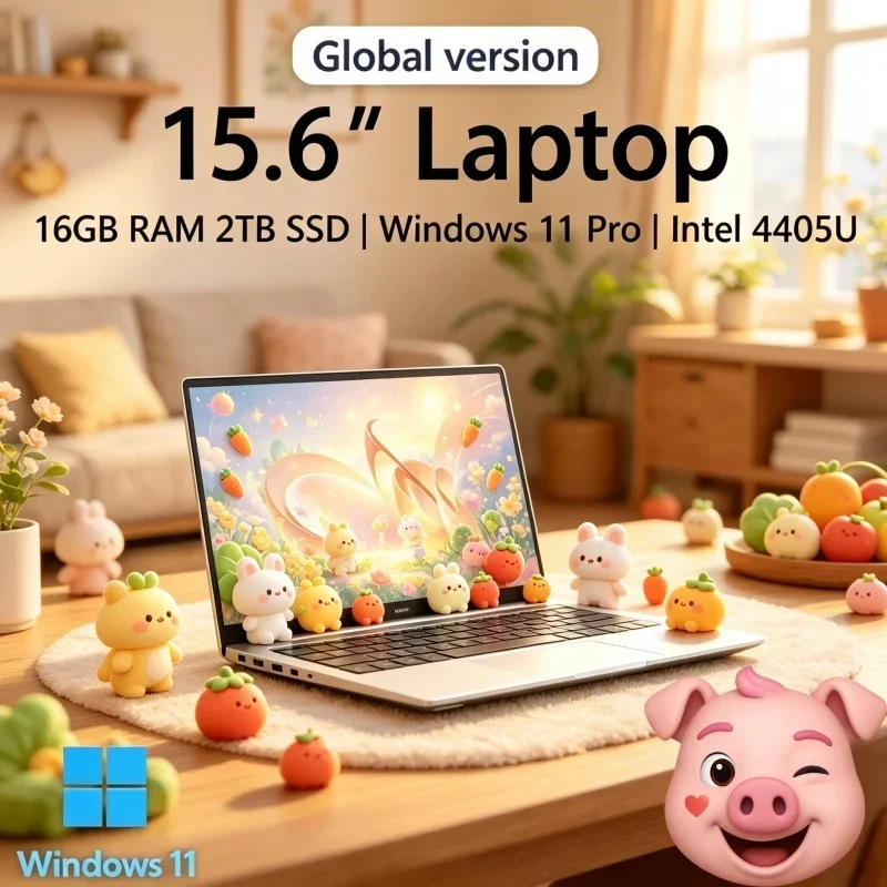 Laptop Voguish 2026 Supernal Hyper Slender de 15.6 Pulgadas, 16GB RAM, SSD, Intel 4405U, PC para Juegos, Pantalla 1920*1080, Elegante