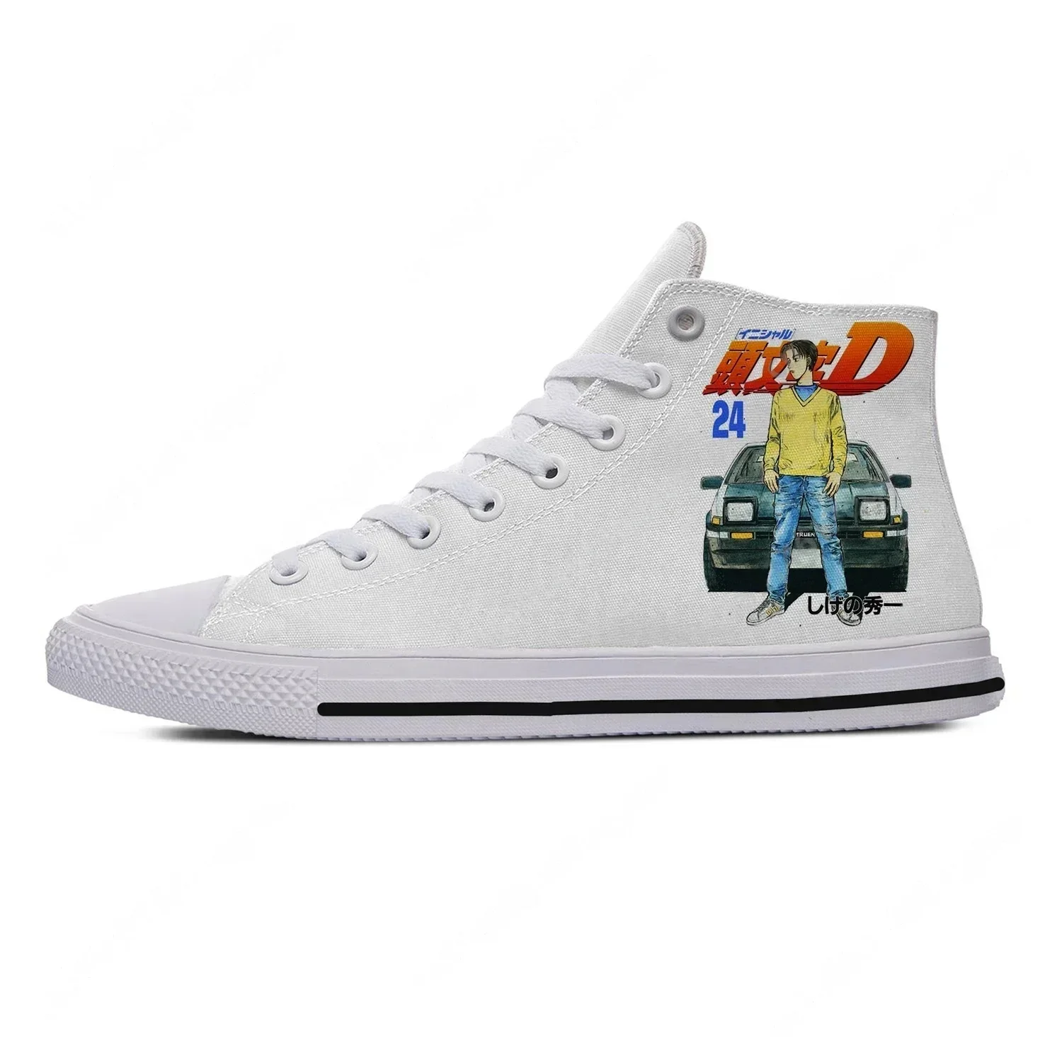 

Japanese Anime Initial D High Top Sneakers High Quality Mens Womens Teenager Canvas Sneaker Casual Couple Shoes Custom Shoe