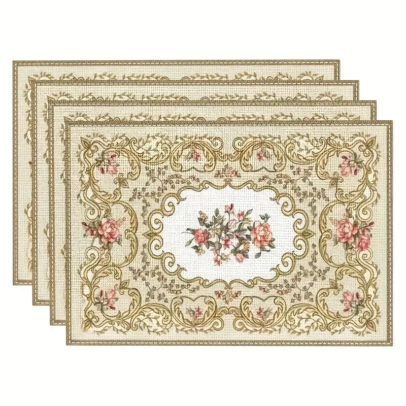 

4/6pcs Bohemian Linen Table Runners - Middle Eastern Floral for Holiday Dining, Kitchen & Party Decor, Hand Wash Only