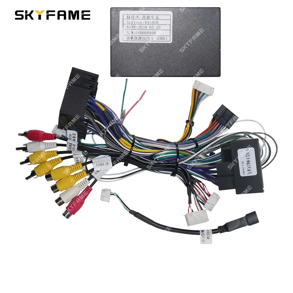 SKYFAME 16Pin Car Wire Harness Adapter Canbus Box Decoder Android Radio Power Cable For Benz E Class W212 E200 E260 E300 S212