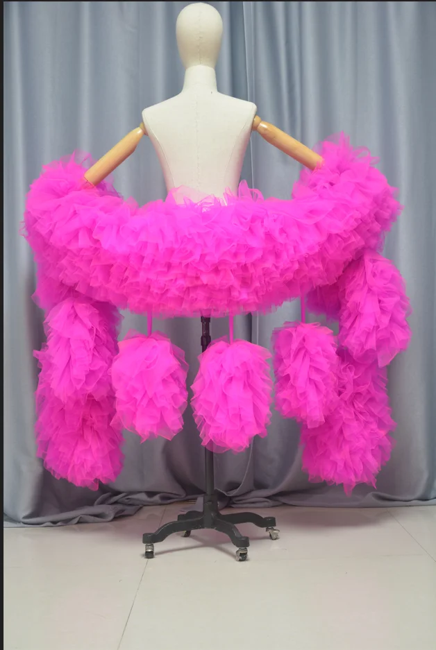 

Гигантский тюль боа, модная сценическая вечеринка, клубная пушистая шаль с рюшами, накидки Drag Queen, фатиновая оперная накидка Боа, свадебный аксессуар