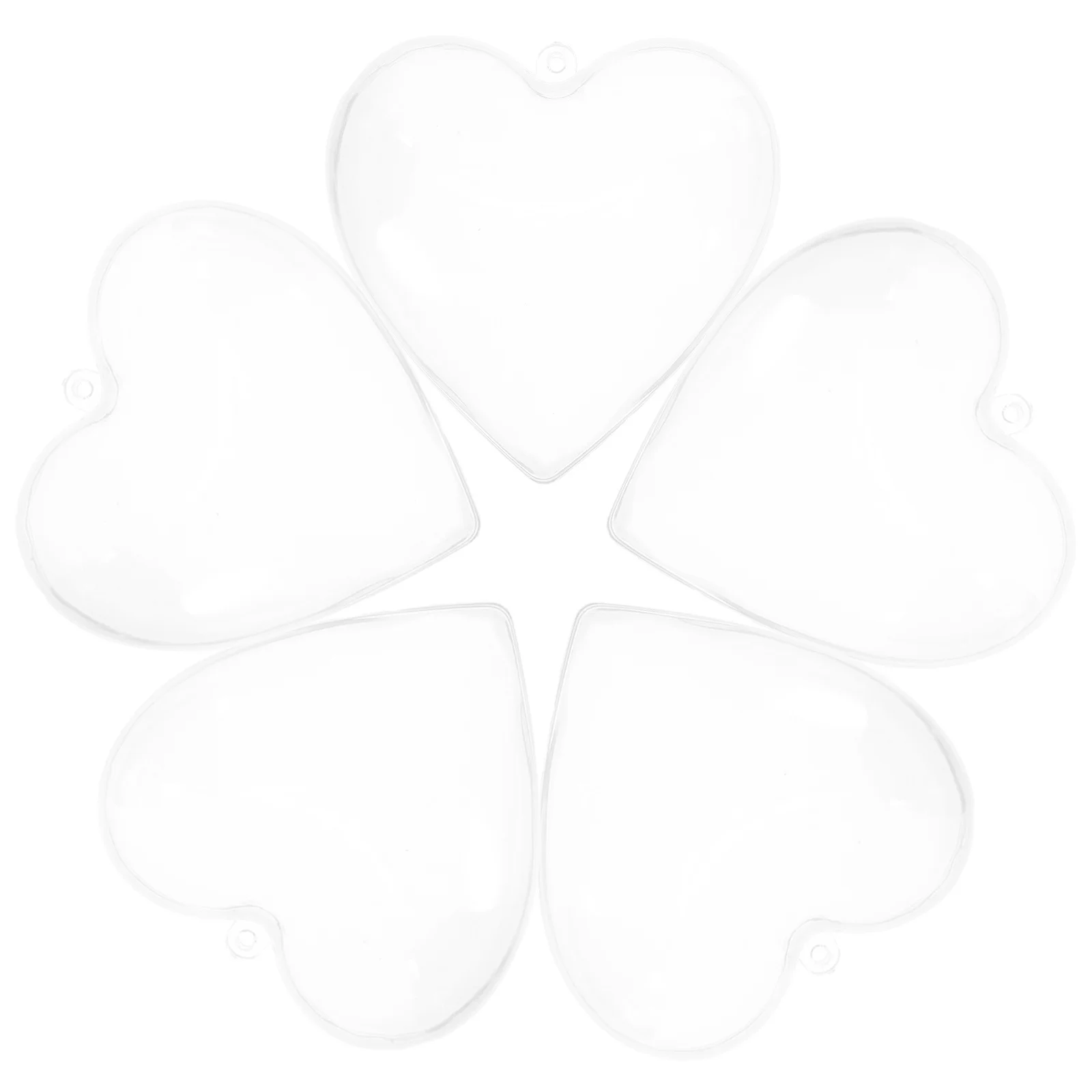 

5Pcs Fillable Heart Shaped Ornament Ball Transparent Plastic Christmas Decor for Weddings Holidays Family Gathering Decoration