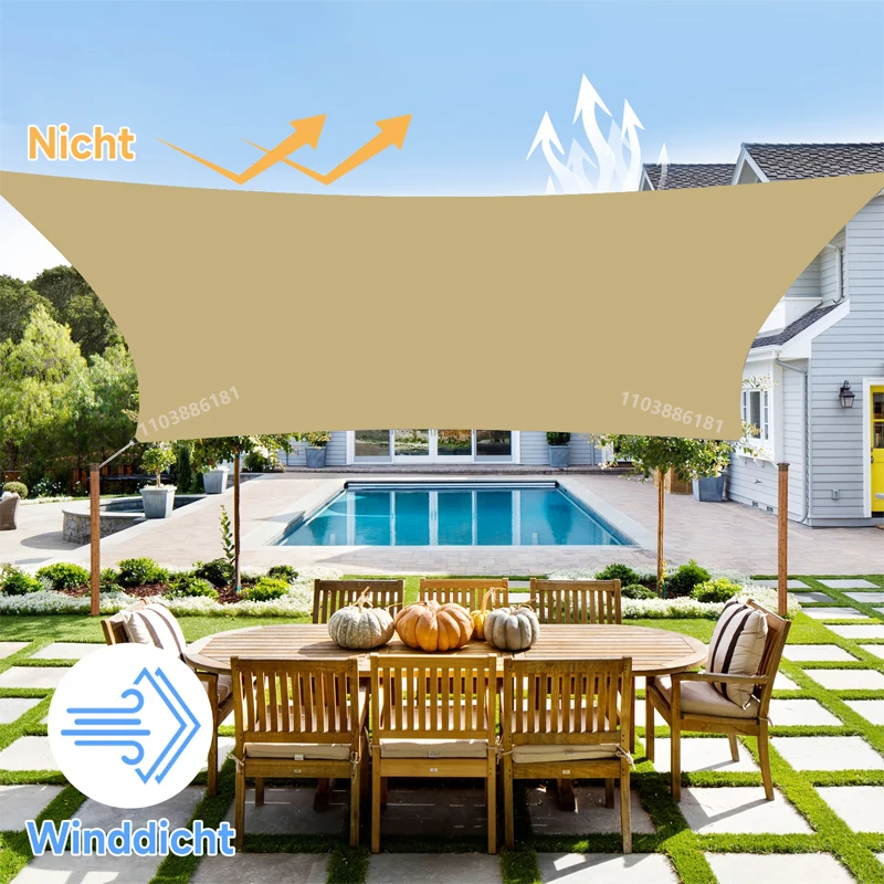 Outdoor Sunshade Sail, Polyester Waterproof and UV Resistant Sunshade Umbrella, Sunlight Sunshade Umbrella, Used for Outdoor Sun