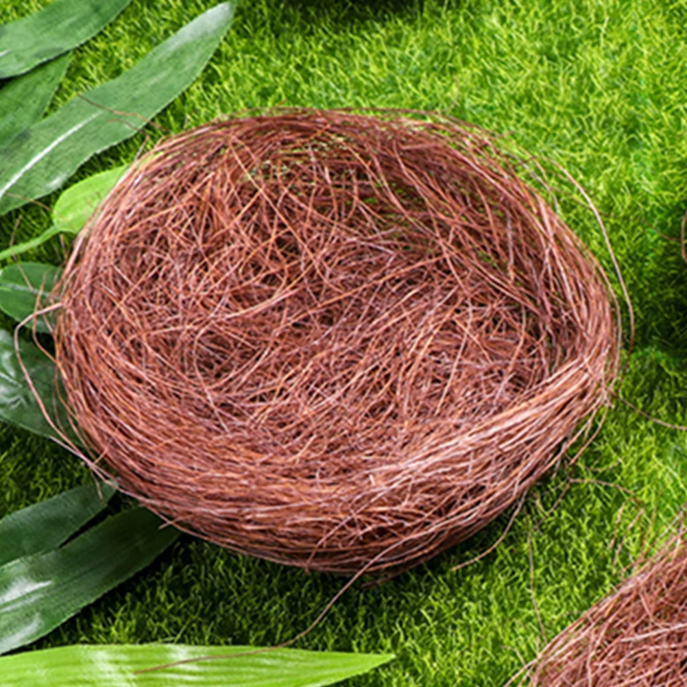 

16 Pcs Simulated Bird Nest Artificial Woven Parakeet Material Ornament Craft Accessories Silk Decorative