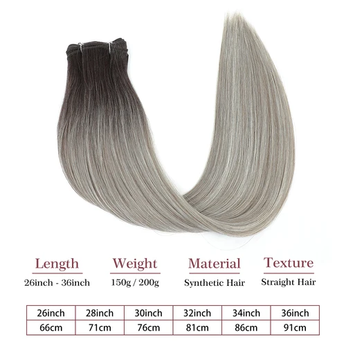 Imagen 2 del producto Mechones de pelo sintético Gladys, 30 pulgadas, 200 gramos, pelo liso Yaki largo, extensión de trama de pelo de fibra de alta temperatura