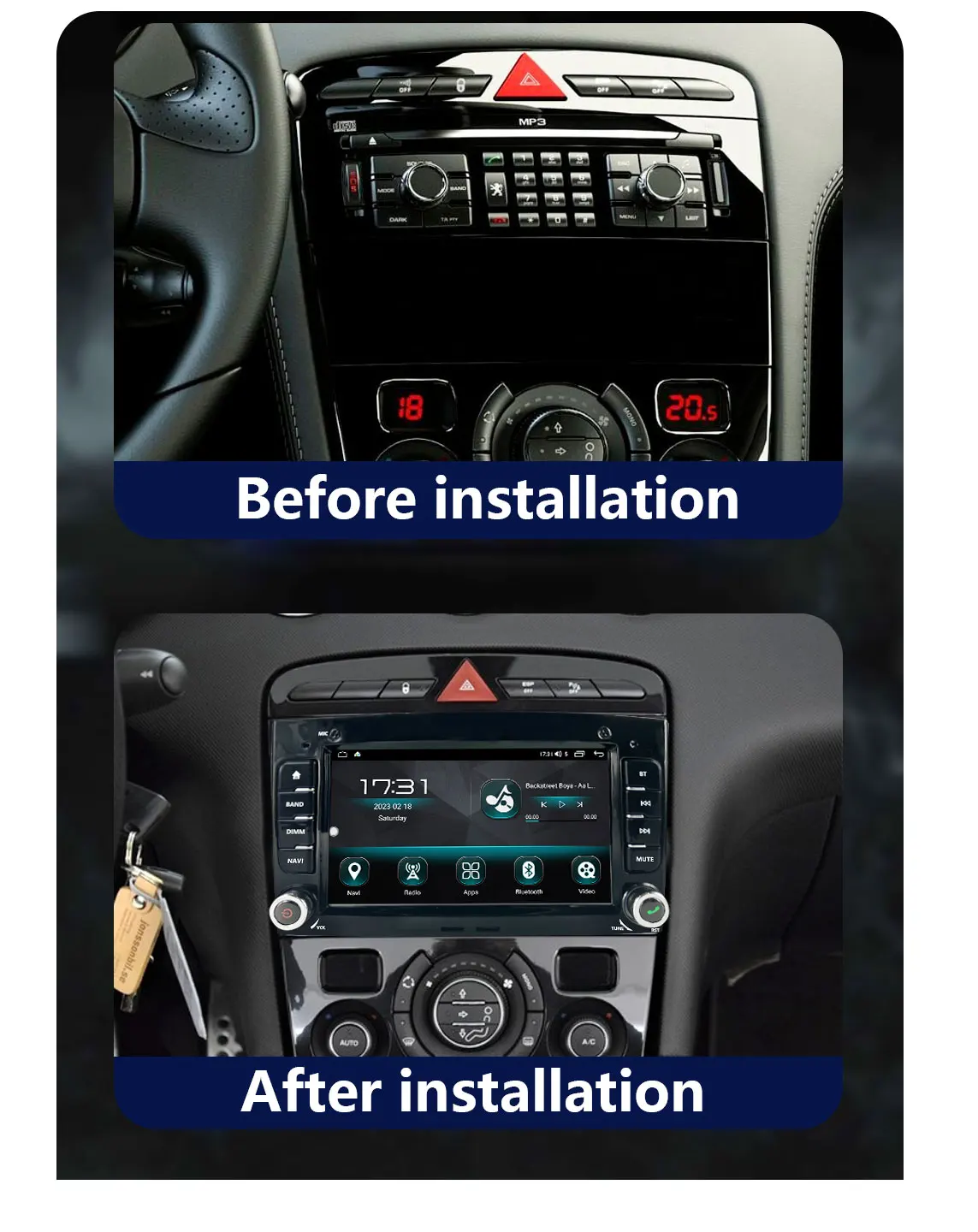 Car Autoradio Navigation For Peugeot 308 SW 408 T7 2007-2019 Multimedia Bluetooth GPS WIFI Auto Vedio Upgrade Models Touchscreen