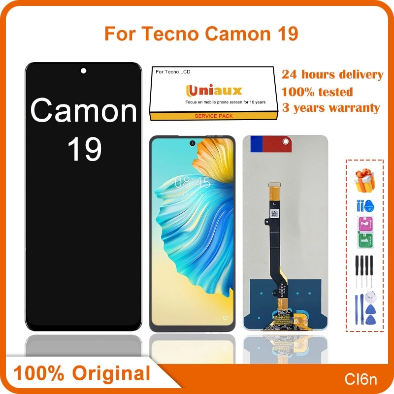 

Для Tecno Camon 19, ЖК-экран мобильного телефона в сборе, замена сенсорной ЖК-панели